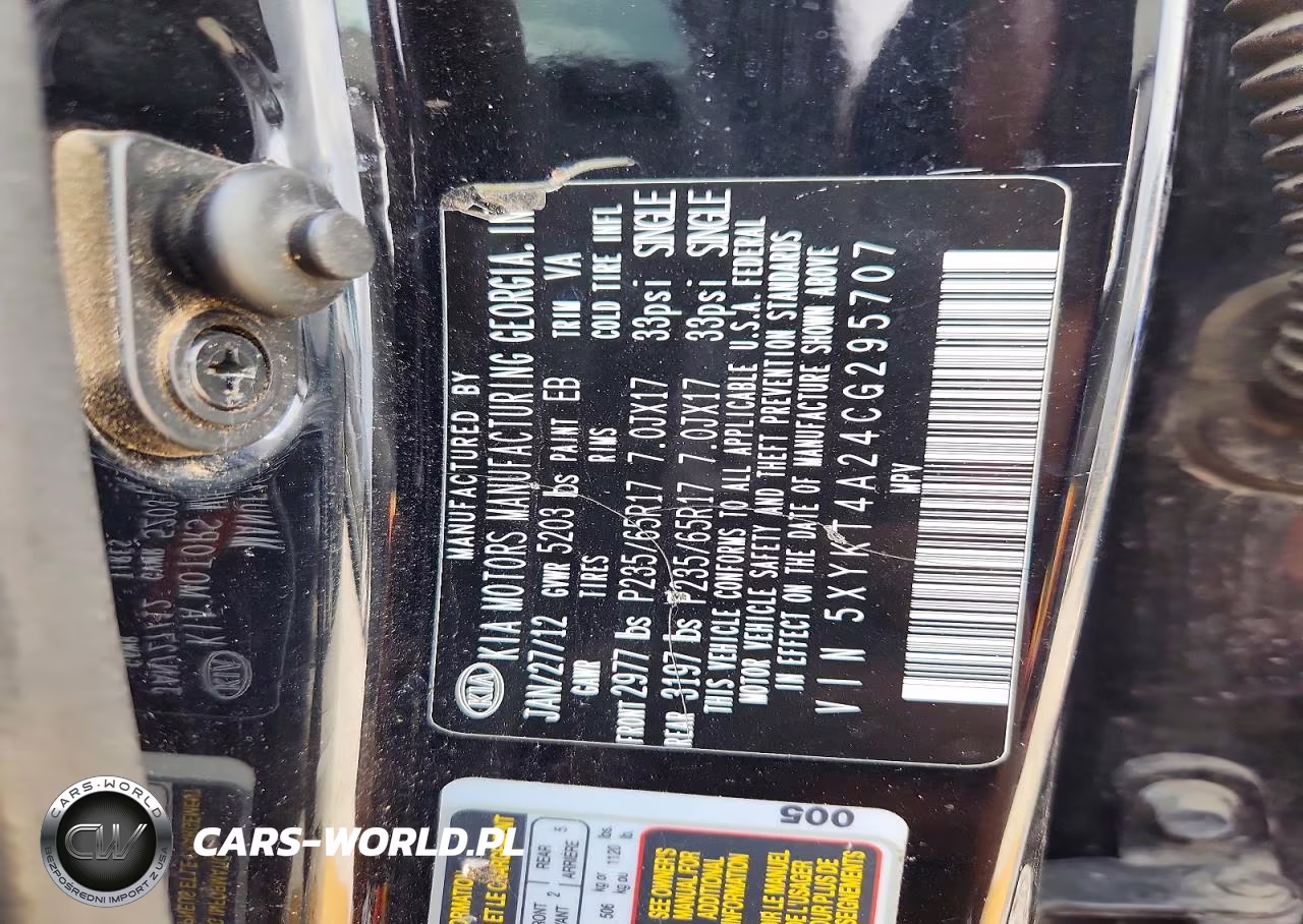 2012 Kia Sorento Lx VIN:5XYKT4A24CG295707 - 13