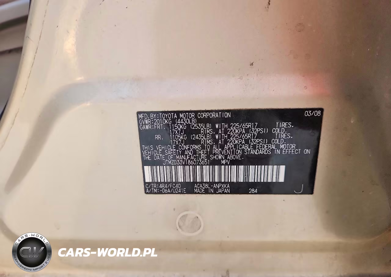 2008 Toyota Rav4 Base VIN:JTMZD33V186073651 - 13