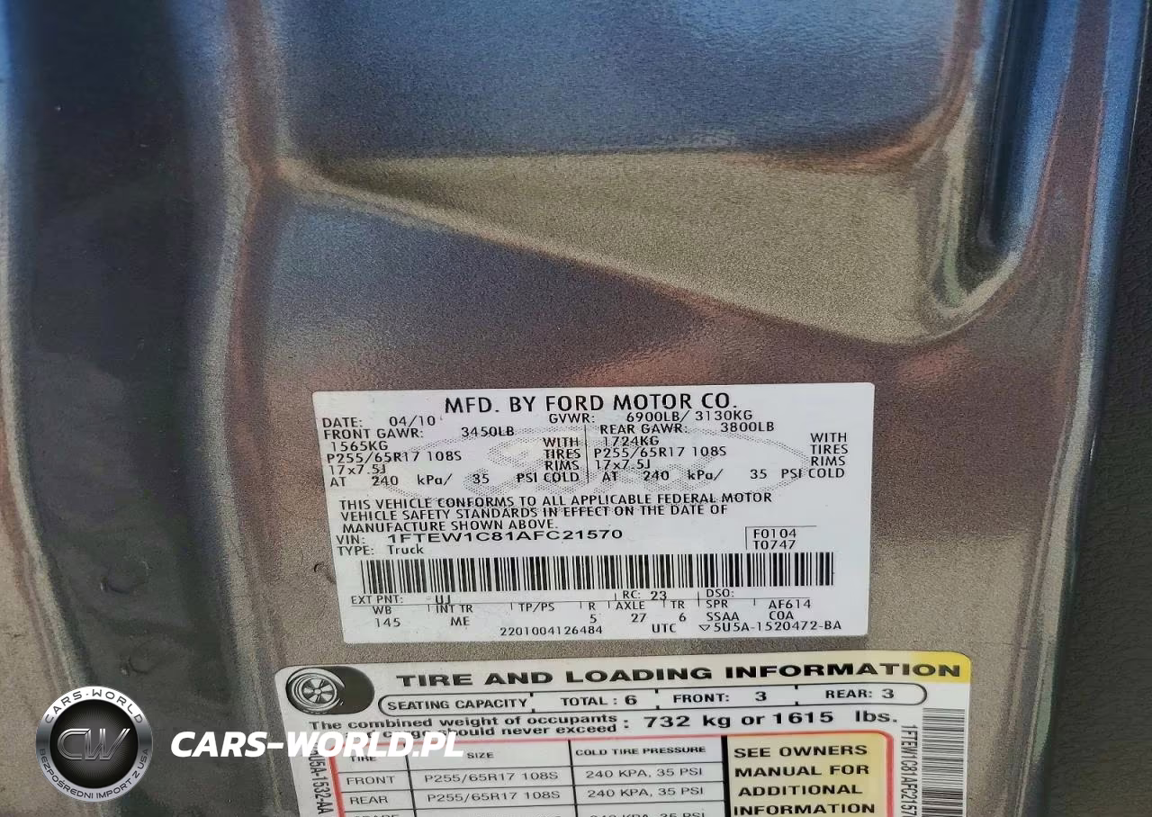 2010 Ford F150 Supercrew VIN:1FTEW1C81AFC21570 - 12