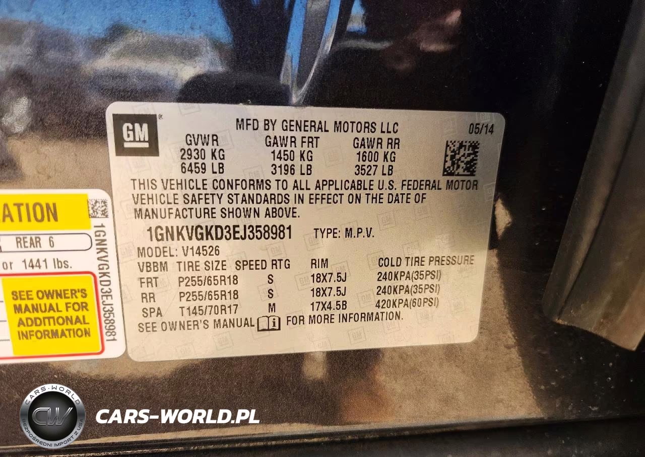 2014 Chevrolet Traverse Lt VIN:1GNKVGKD3EJ358981 - 13