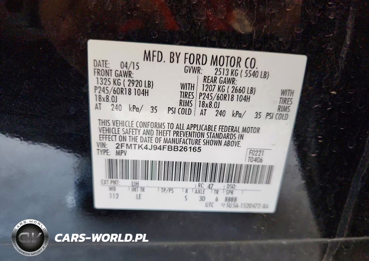 2015 Ford Edge Sel VIN:2FMTK4J94FBB26165 - 14