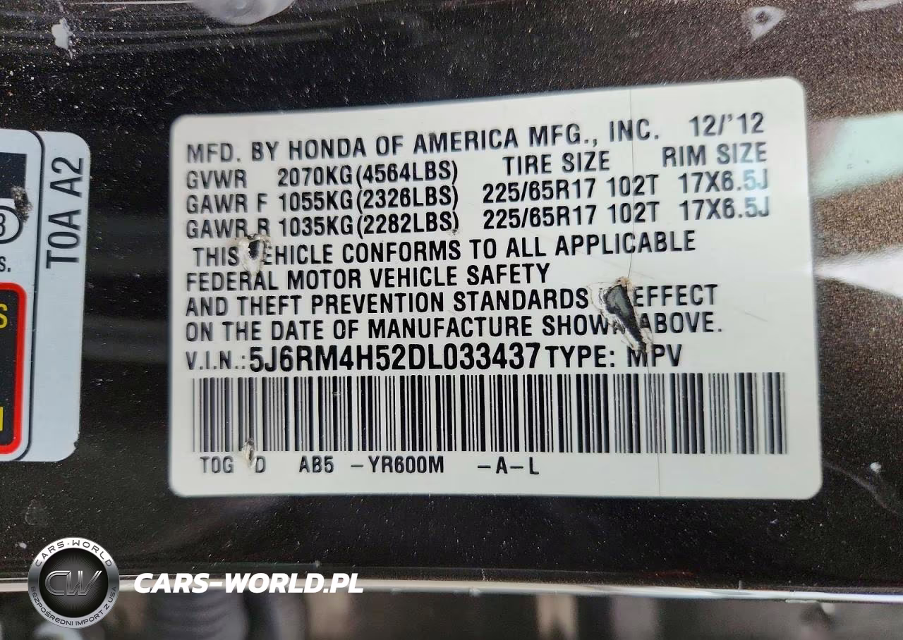 2013 Honda Cr-V Ex VIN:5J6RM4H52DL033437 - 13