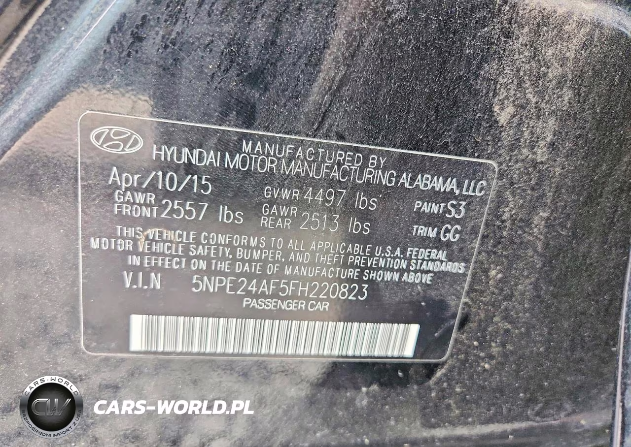 2015 Hyundai Sonata Se VIN:5NPE24AF5FH220823 - 12