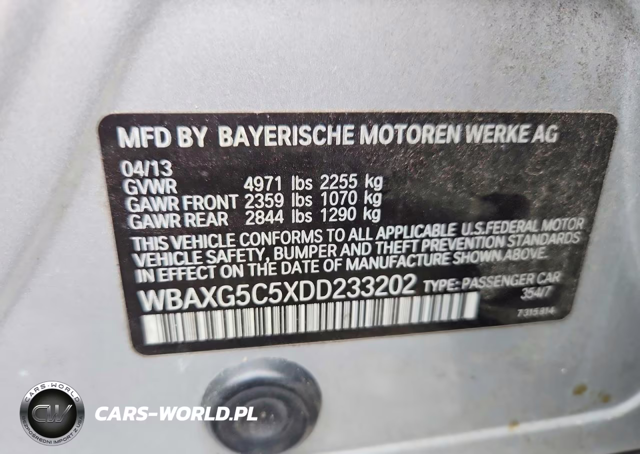 2013 BMW 528 I VIN:WBAXG5C5XDD233202 - 12