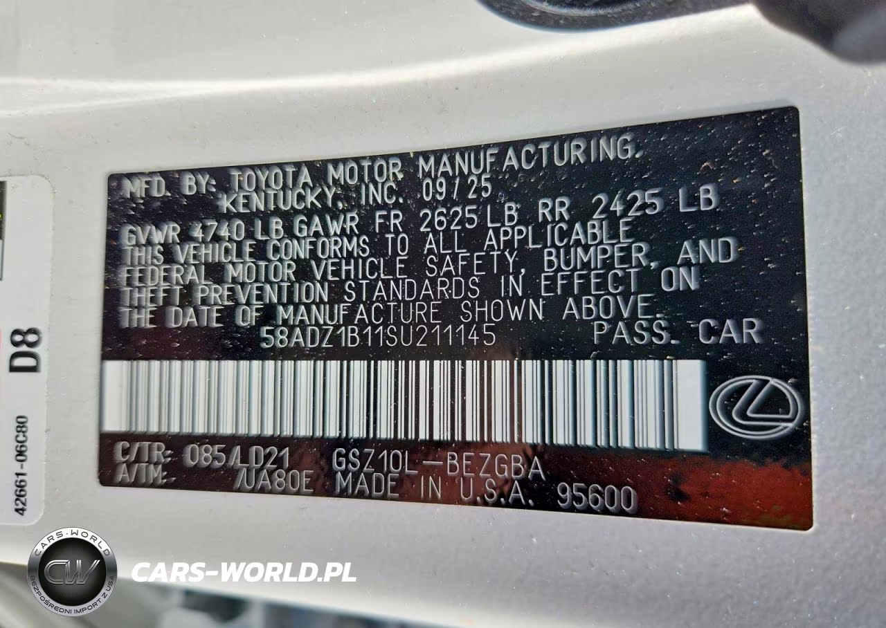 2025 Lexus Es 350 Base VIN:58ADZ1B11SU211145 - 12