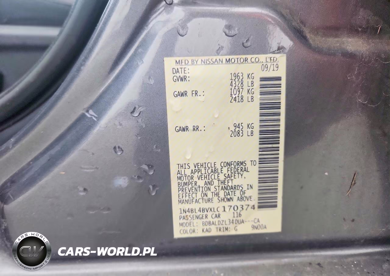 2020 Nissan Altima S VIN:1N4BL4BVXLC170374 - 13