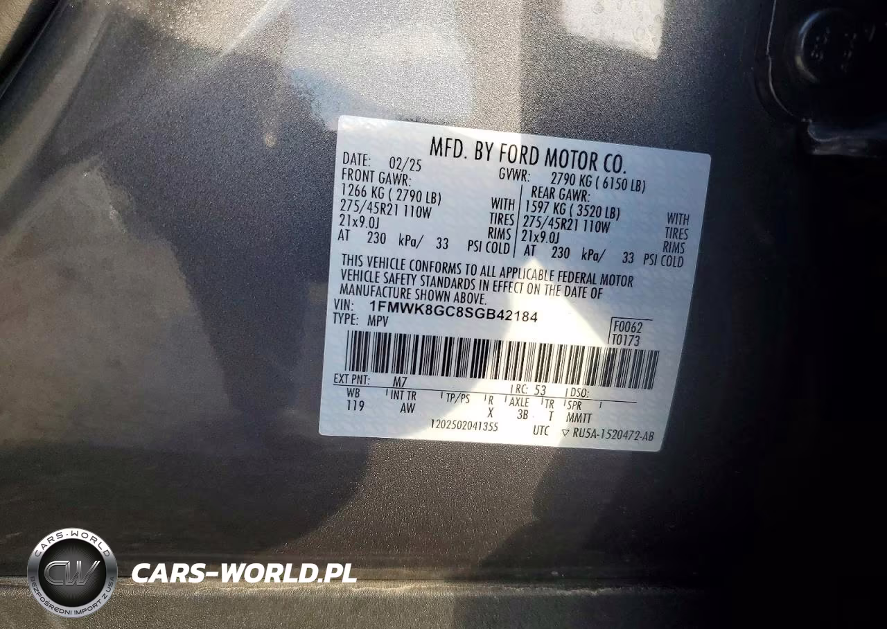 2025 Ford Explorer St VIN:1FMWK8GC8SGB42184 - 12