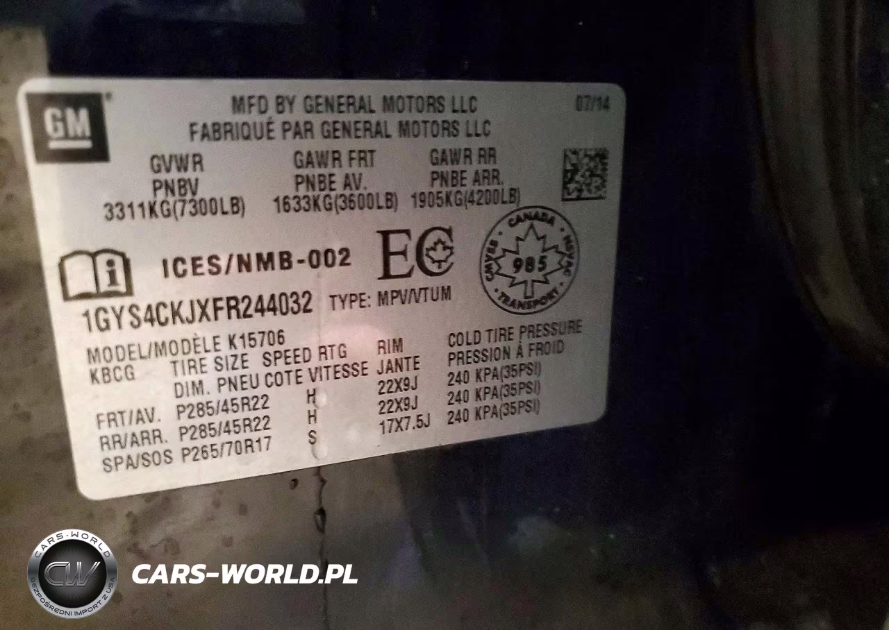 2015 Cadillac Escalade Premium VIN:1GYS4CKJXFR244032 - 14