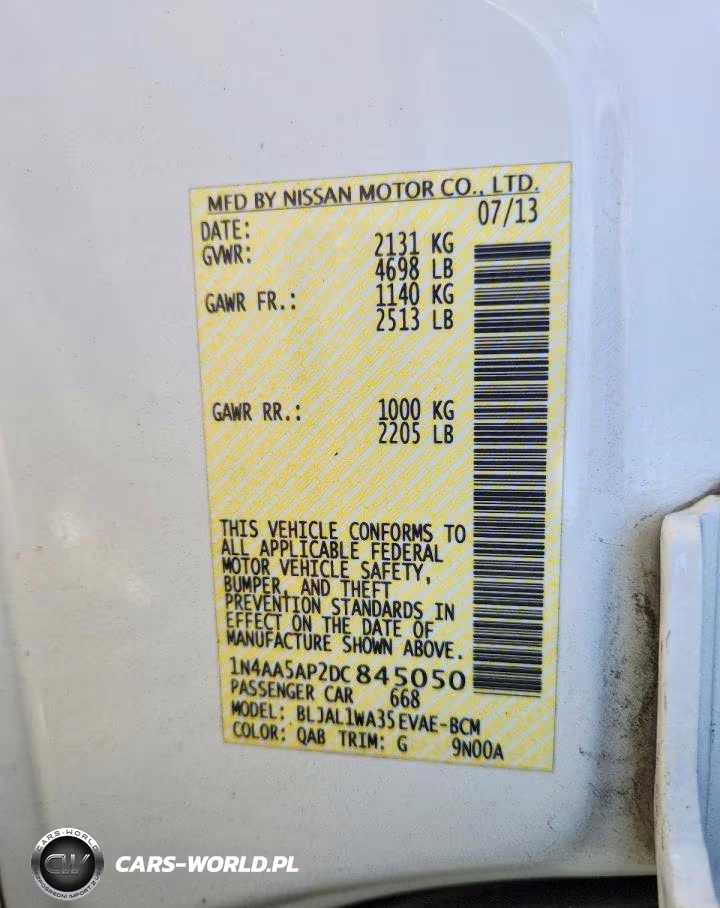 2013 Nissan Maxima 3.5 Sv VIN:1N4AA5AP2DC845050 - 12