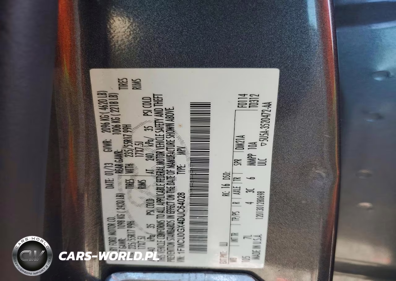 2013 Ford Escape Se VIN:1FMCU0GX4DUC64028 - 13