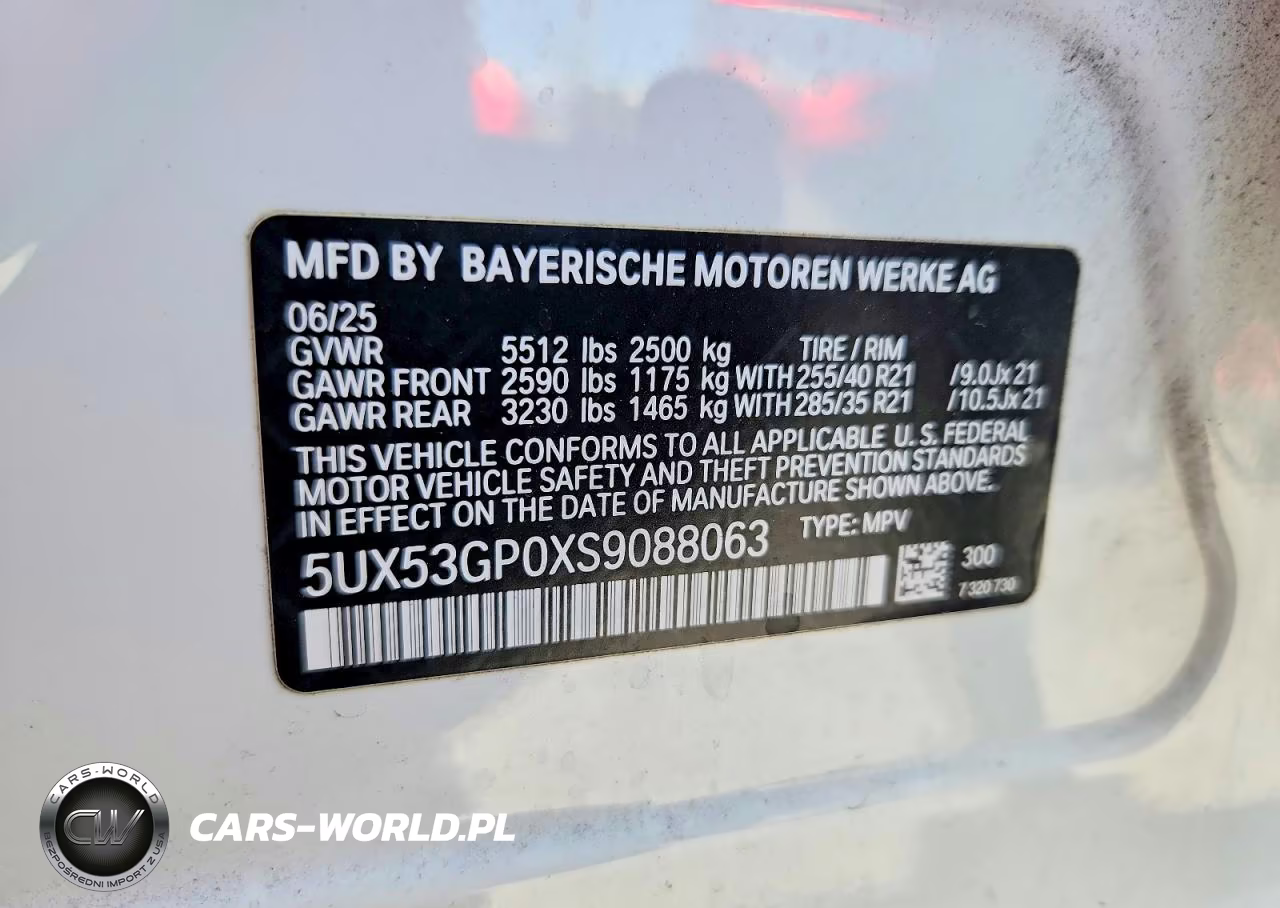 2025 BMW X3 30 xDrive VIN:5UX53GP0XS9088063 - 12