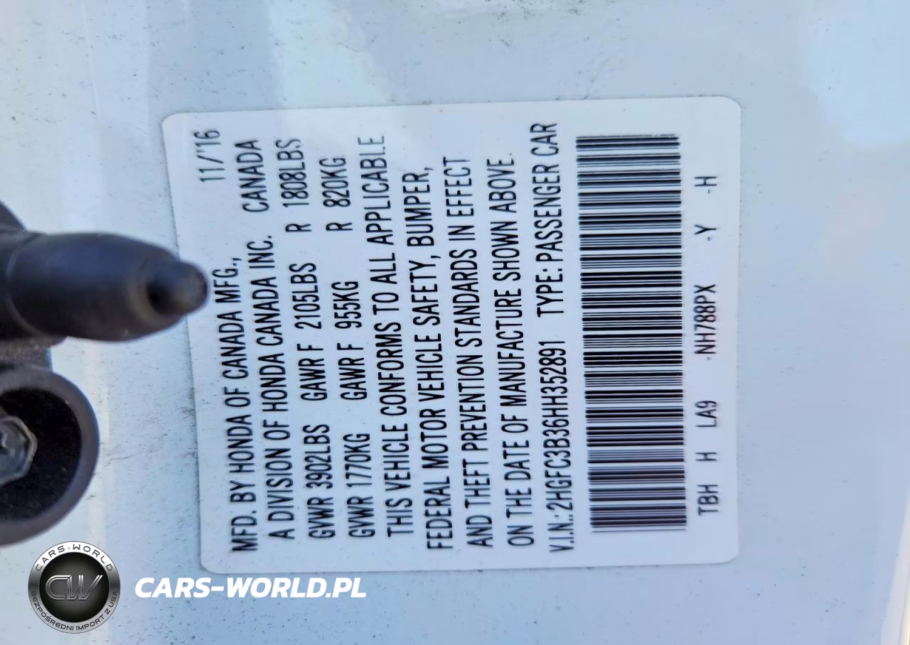 2017 Honda Civic Ex VIN:2HGFC3B36HH352891 - 12