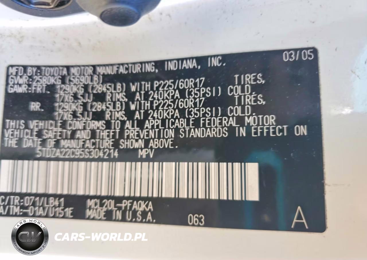 2005 Toyota Sienna Xle 7 Passenger VIN:5TDZA22C95S304214 - 13