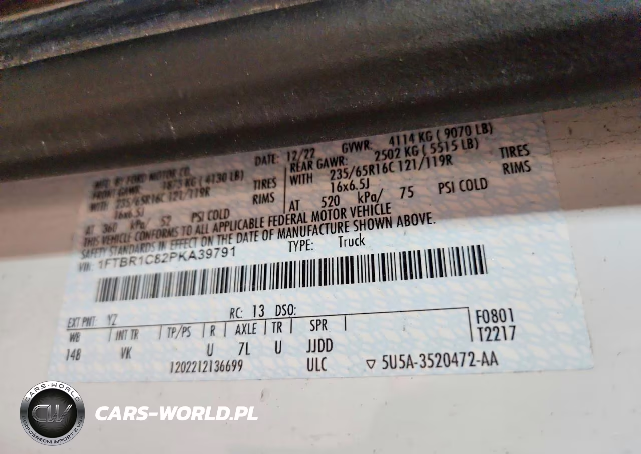 2023 Ford Transit T-250 VIN:1FTBR1C82PKA39791 - 13