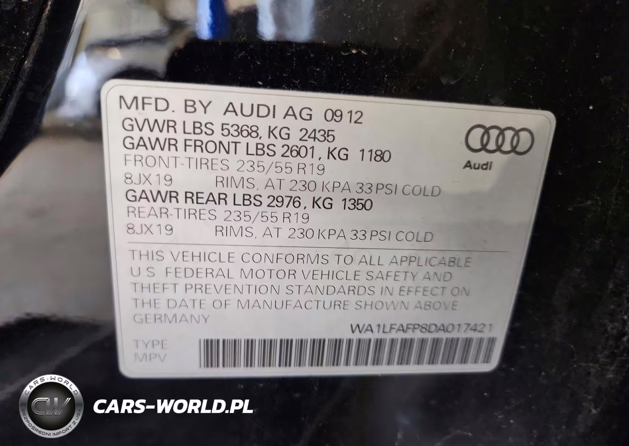 2013 Audi Q5 Premium Plus VIN:WA1LFAFP8DA017421 - 13