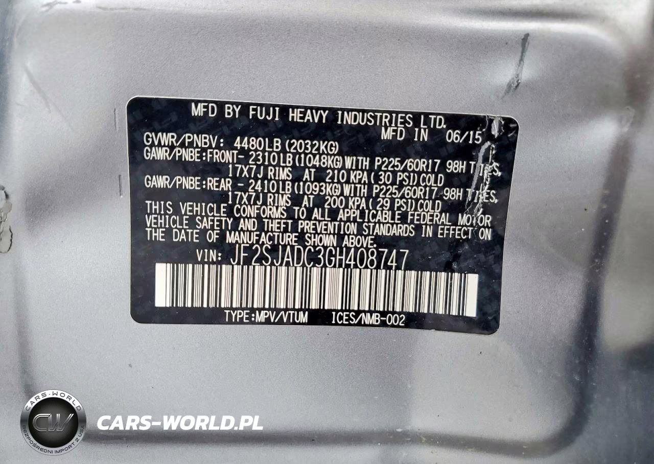 2016 Subaru Forester 2.5I Premium VIN:JF2SJADC3GH408747 - 13