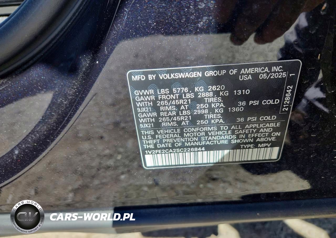 2025 Volkswagen Atlas Cross Sport 4D Sel Premium R-Line VIN:1V2FE2CA2SC226844 - 12