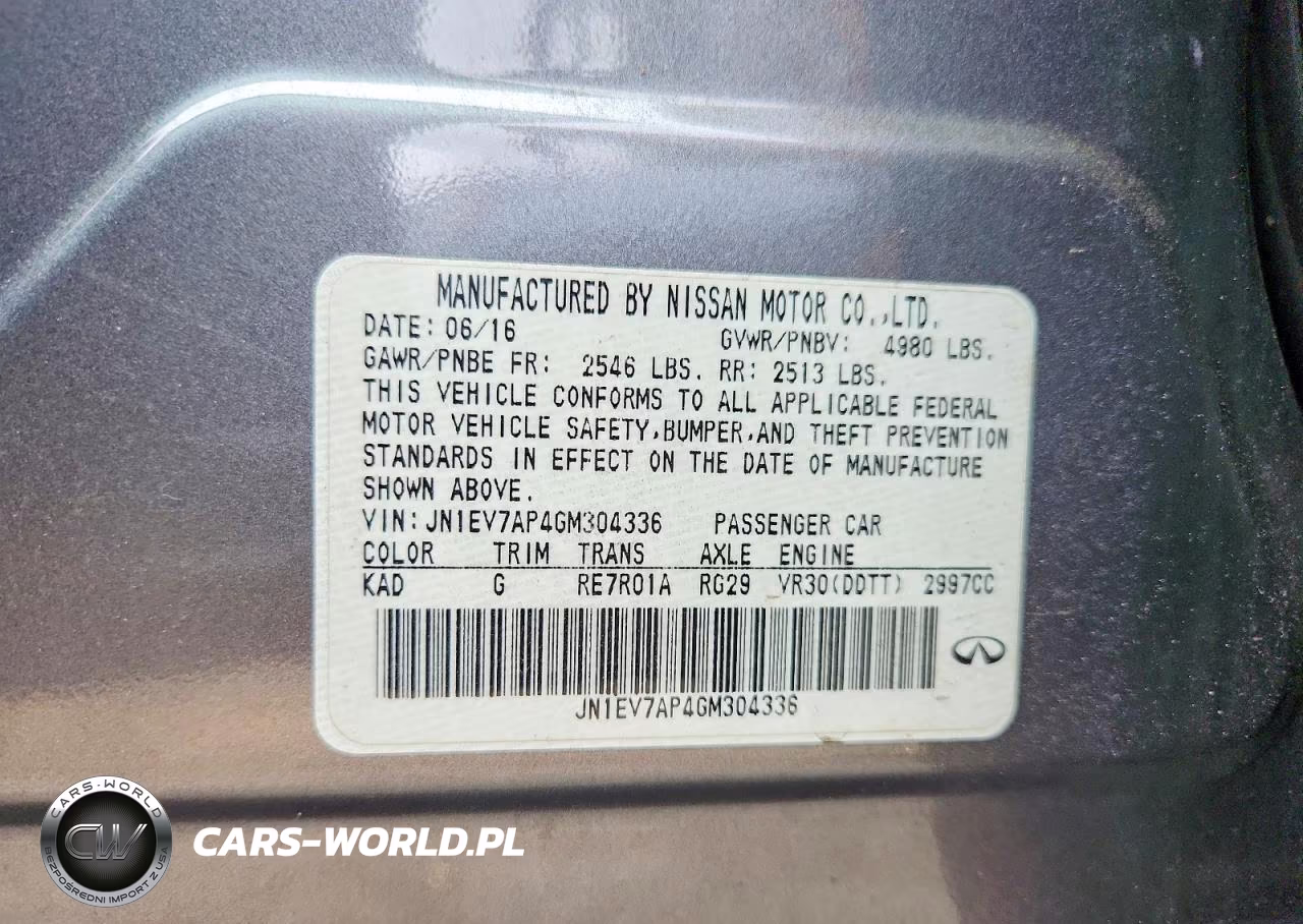 2016 Infiniti Q50 3.0T Premium VIN:JN1EV7AP4GM304336 - 12