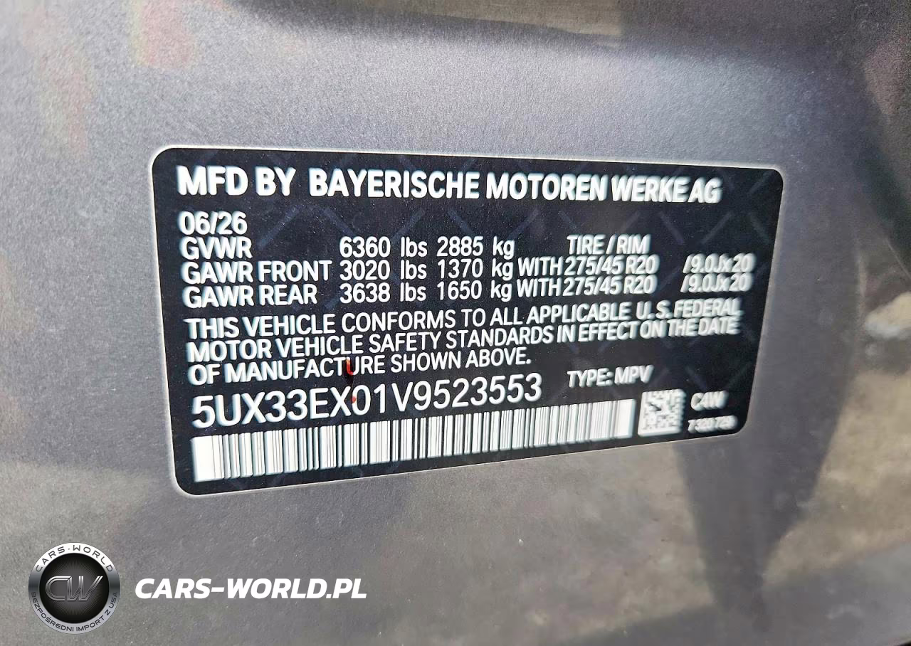 2027 BMW X6 xDrive40I VIN:5UX33EX01V9523553 - 12