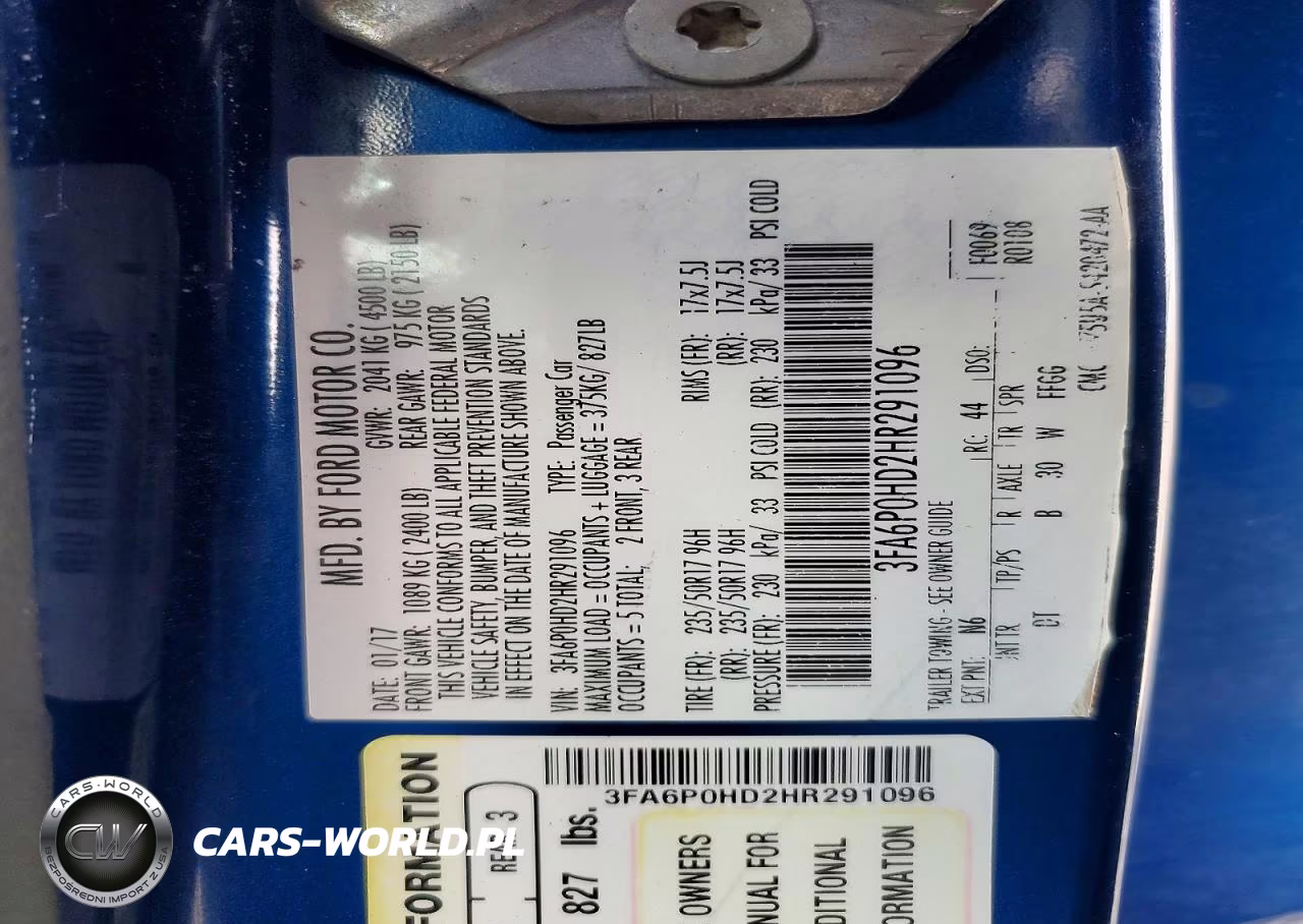 2017 Ford Fusion Se VIN:3FA6P0HD2HR291096 - 12