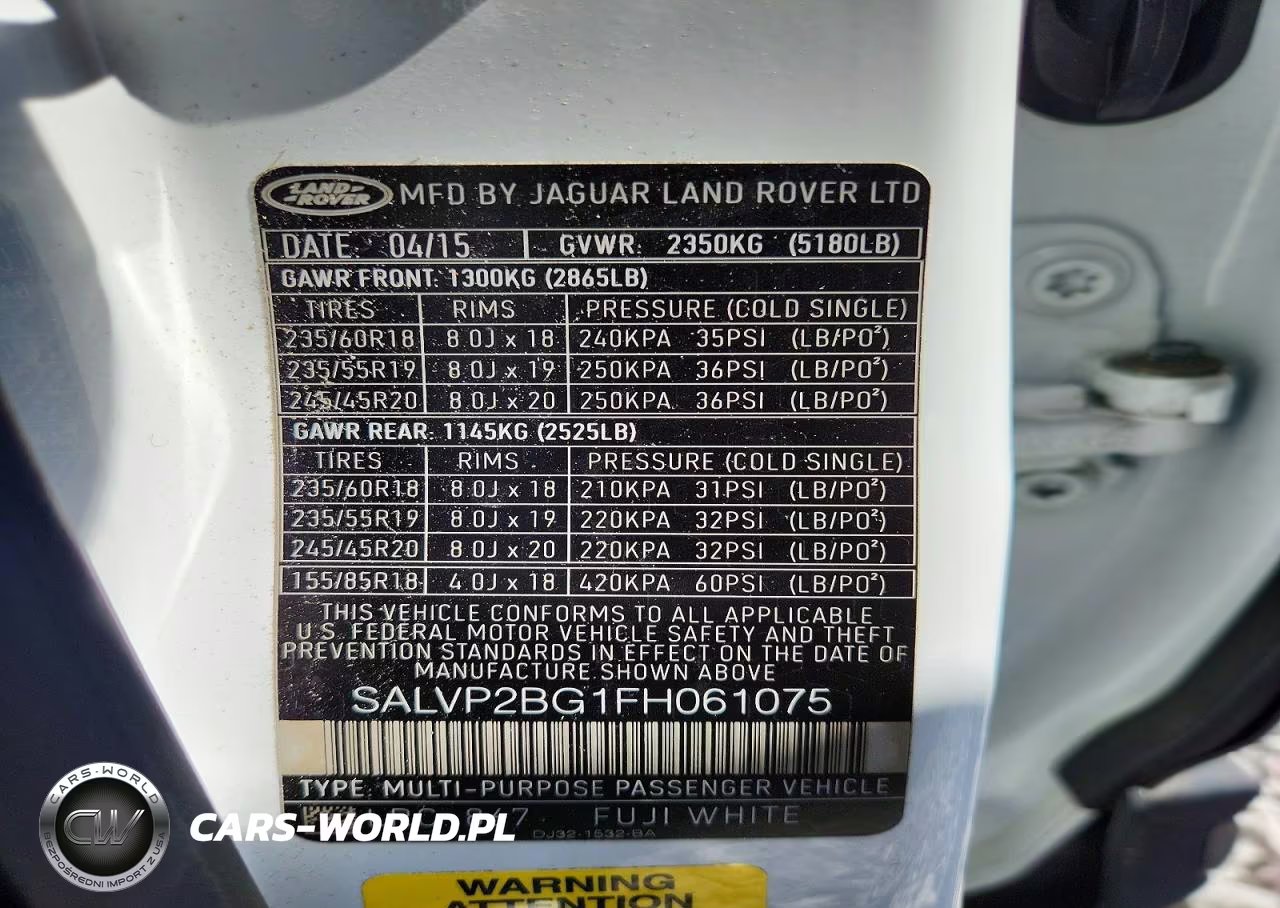 2015 Land Rover Range Rover Evoque Pure Plus VIN:SALVP2BG1FH061075 - 13