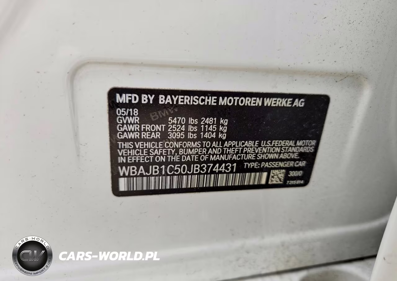 2018 BMW 530Xe VIN:WBAJB1C50JB374431 - 13