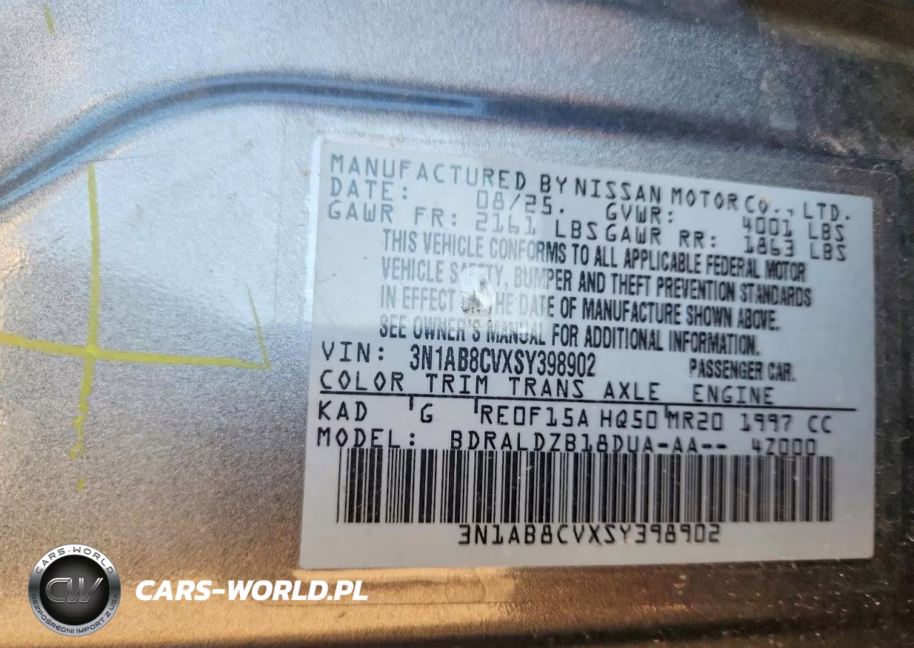 2025 Nissan Sentra Sv VIN:3N1AB8CVXSY398902 - 12