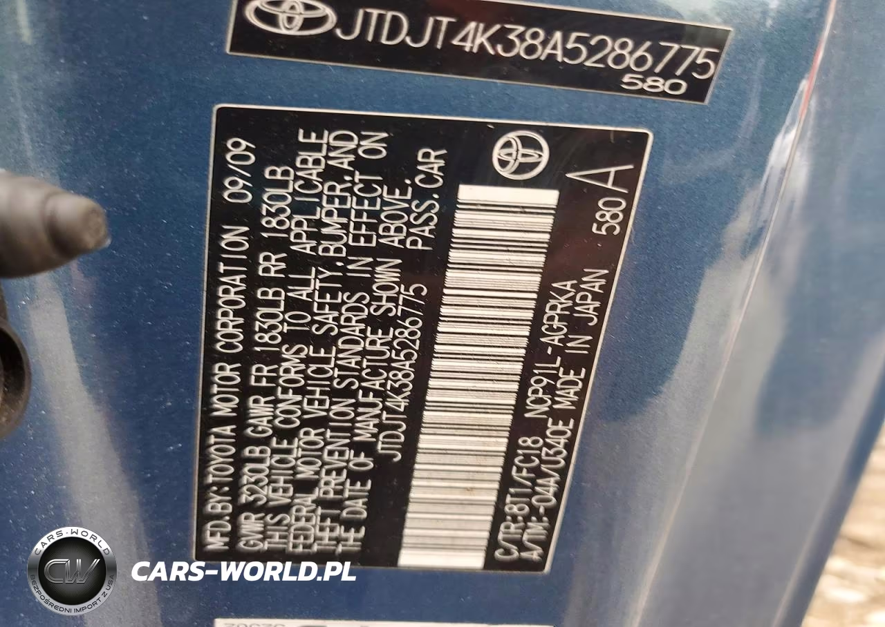 2010 Toyota Yaris Base VIN:JTDJT4K38A5286775 - 12