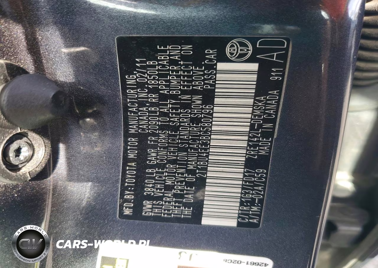 2011 Toyota Corolla S VIN:2T1BU4EE3BC580796 - 13