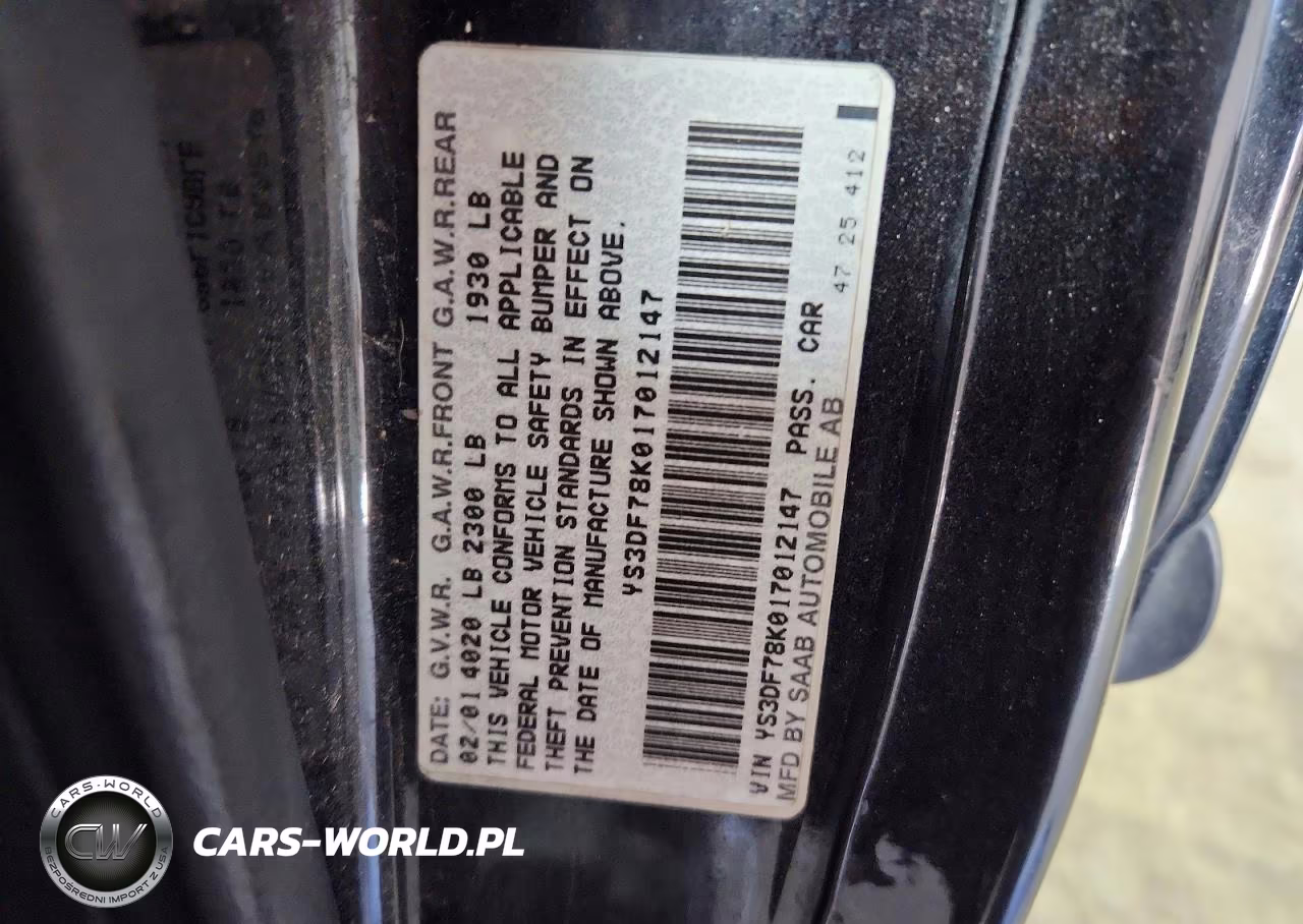 2001 Saab 9-3 Se VIN:YS3DF78K017012147 - 12