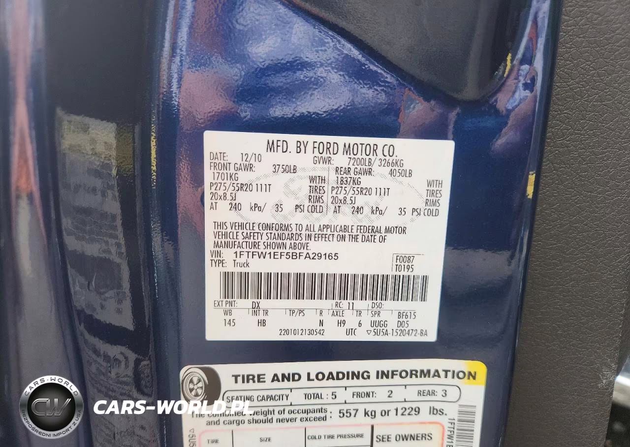 2011 Ford F150 Supercrew VIN:1FTFW1EF5BFA29165 - 12