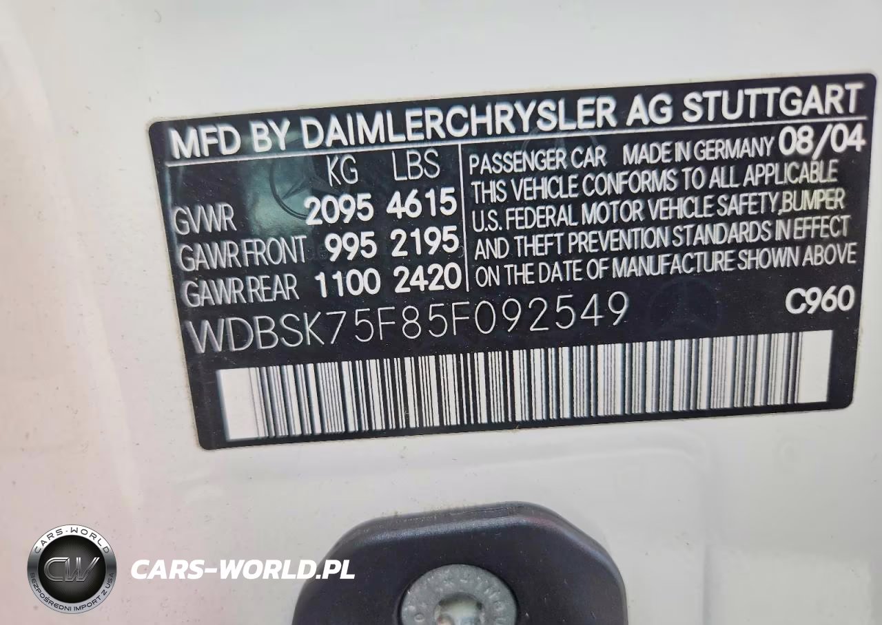 2005 Mercedes-Benz Sl 500 VIN:WDBSK75F85F092549 - 12