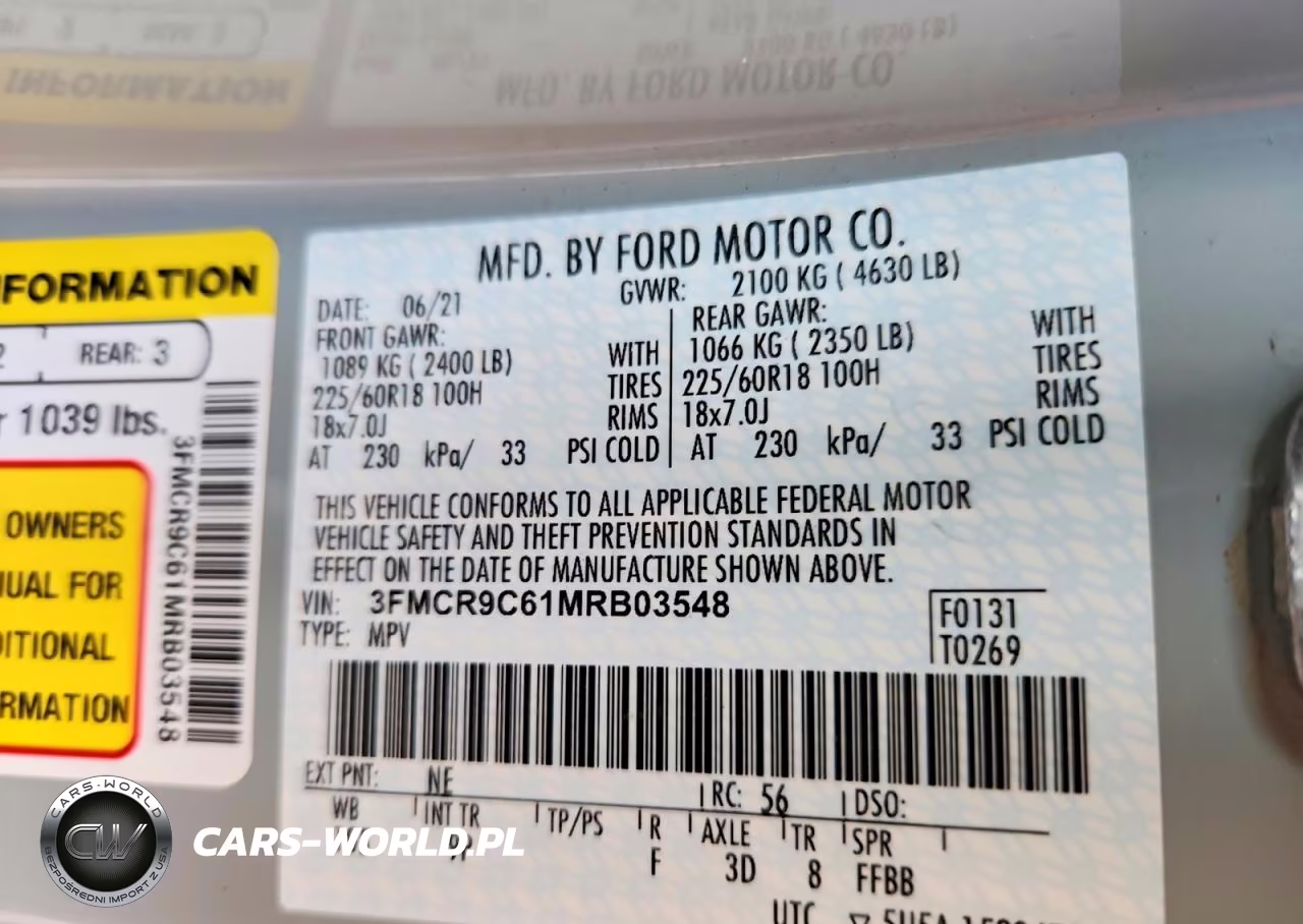2021 Ford Bronco Sport Outer Banks VIN:3FMCR9C61MRB03548 - 14