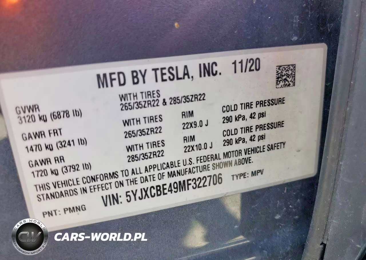 2021 Tesla Model X VIN:5YJXCBE49MF322706 - 12