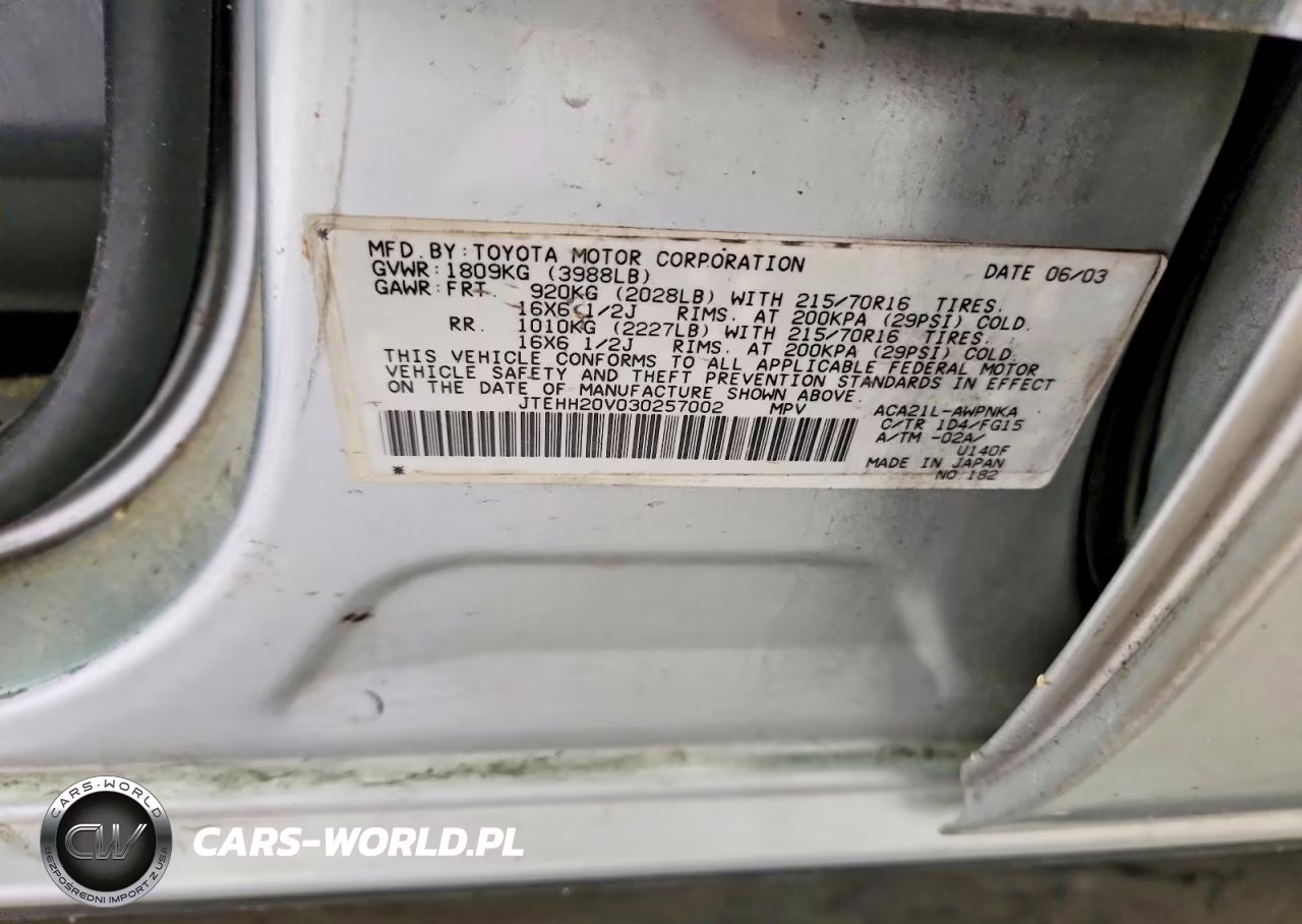 2003 Toyota Rav4 Base VIN:JTEHH20V030257002 - 13