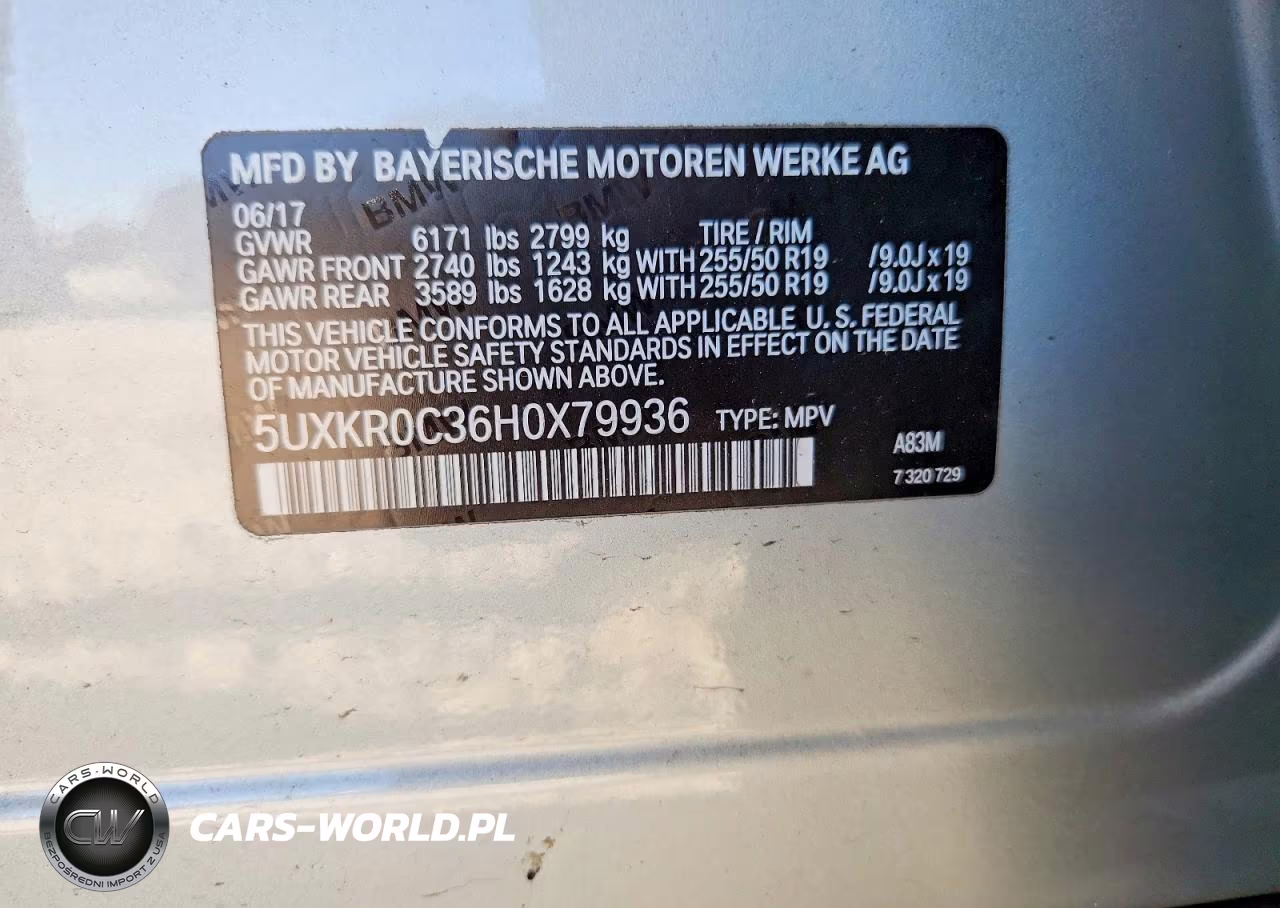 2017 BMW X5 xDrive35I VIN:5UXKR0C36H0X79936 - 14