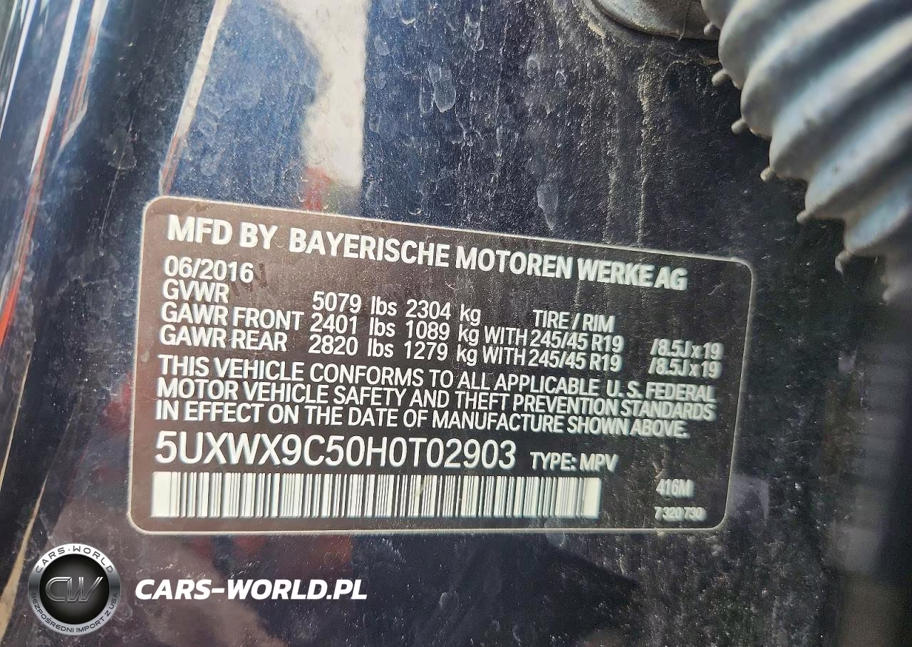 2017 BMW X3 xDrive28I VIN:5UXWX9C50H0T02903 - 13