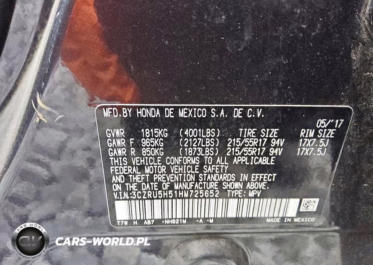 2017 Honda Hr-V Ex VIN:3CZRU5H51HM725652 - 13
