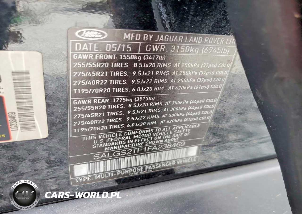 2015 Land Rover Range Rover Supercharged VIN:SALGS2TF1FA238469 - 13