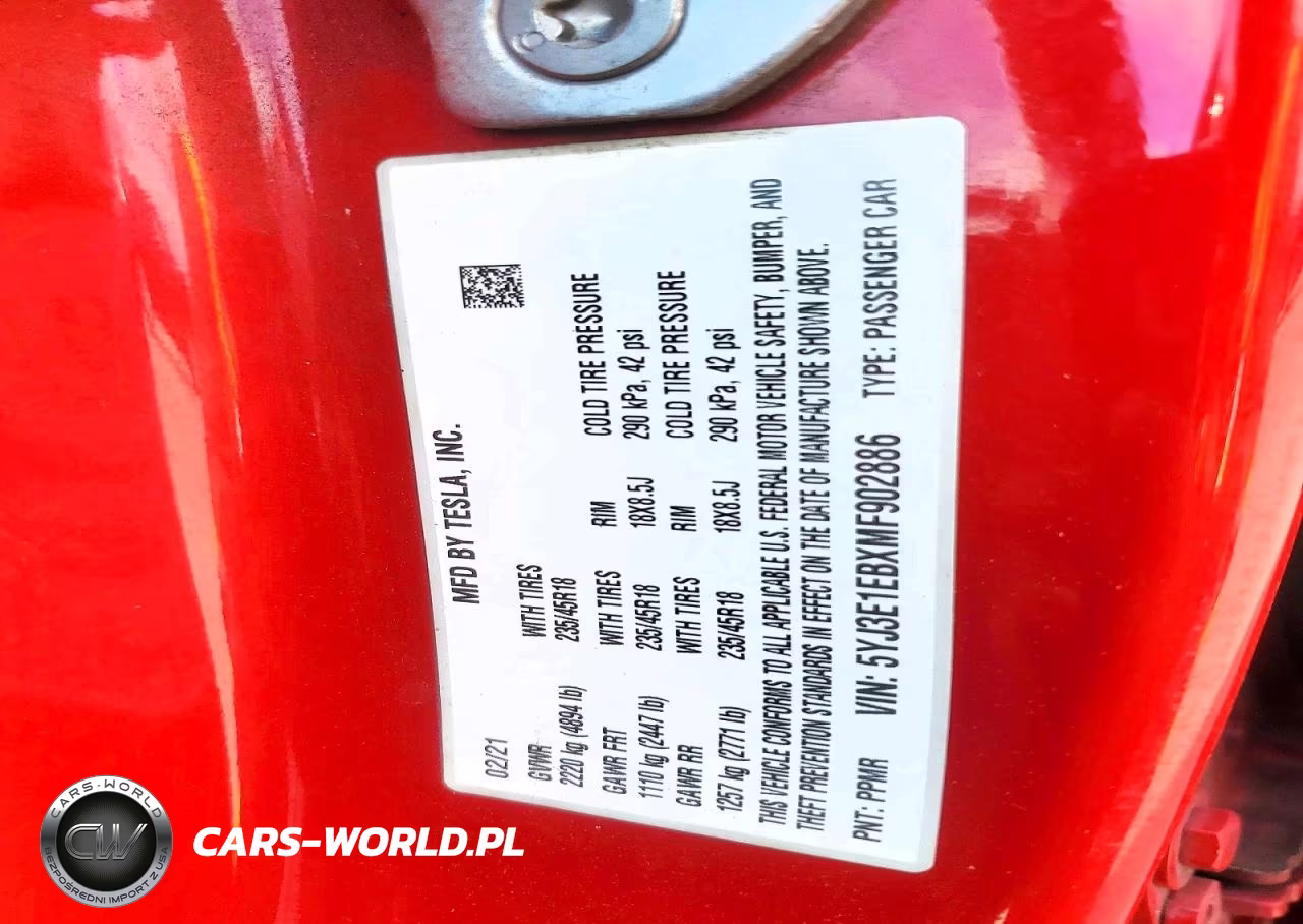 2021 Tesla Model 3 VIN:5YJ3E1EBXMF902886 - 12