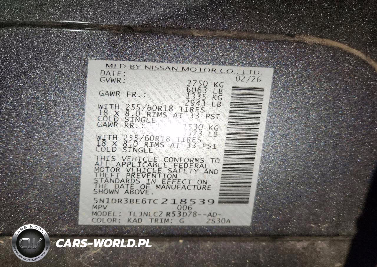 2026 Nissan Pathfinder Sv VIN:5N1DR3BE6TC218539 - 13