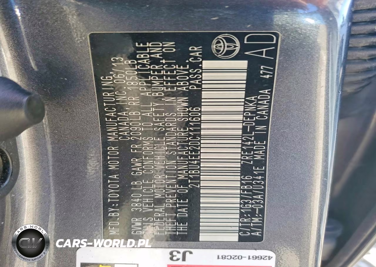 2013 Toyota Corolla Le VIN:2T1BU4EE2DC111606 - 12