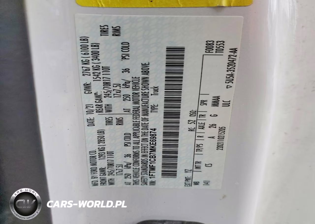 2021 Ford F150 VIN:1FTMF1CB7MKE69874 - 12