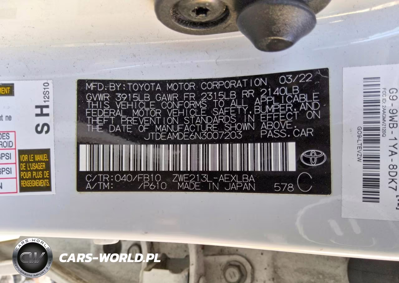 2022 Toyota Corolla Le VIN:JTDEAMDE6N3007203 - 12