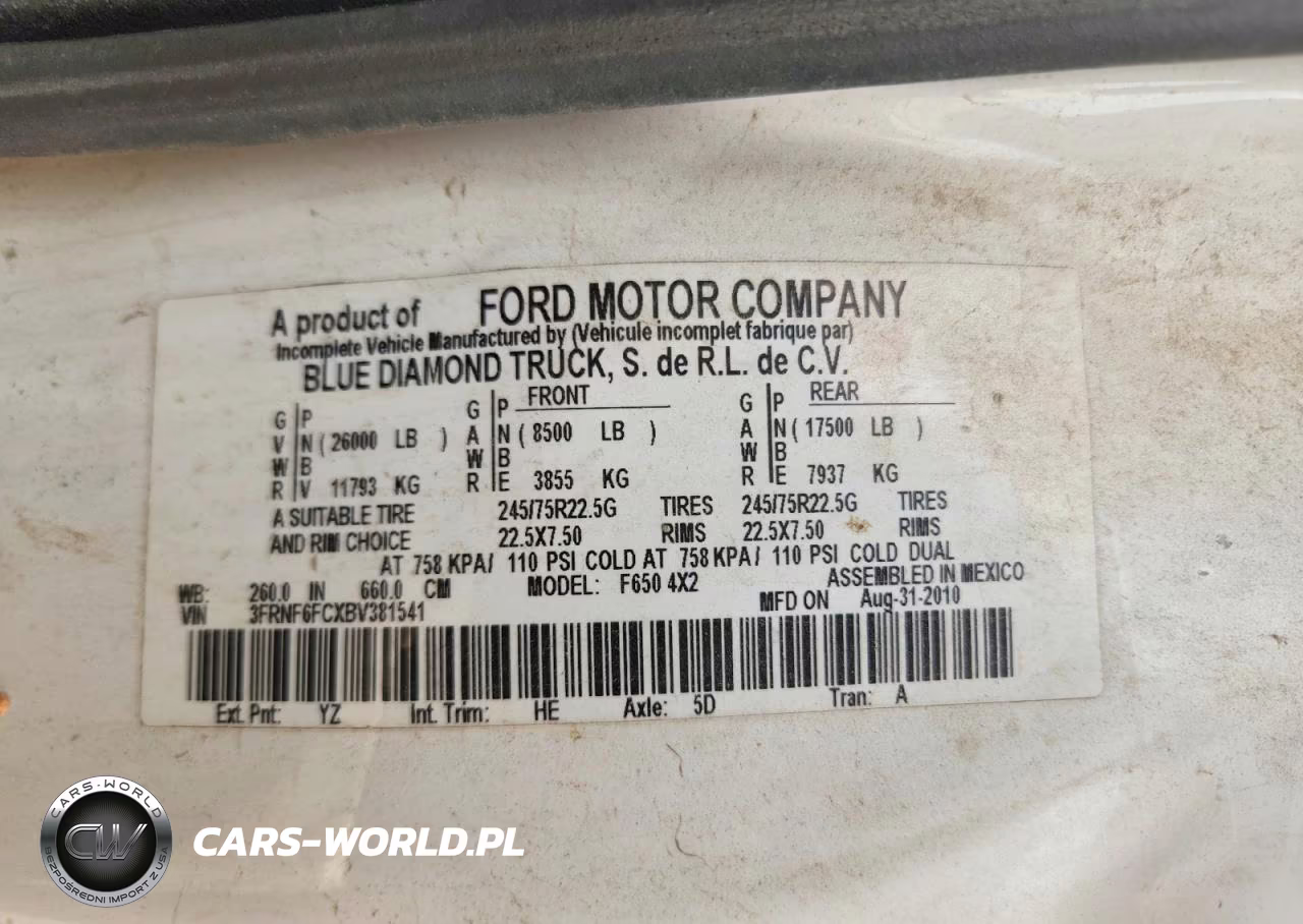 2011 Ford F650 Super Duty Box Truck VIN:3FRNF6FCXBV381541 - 13