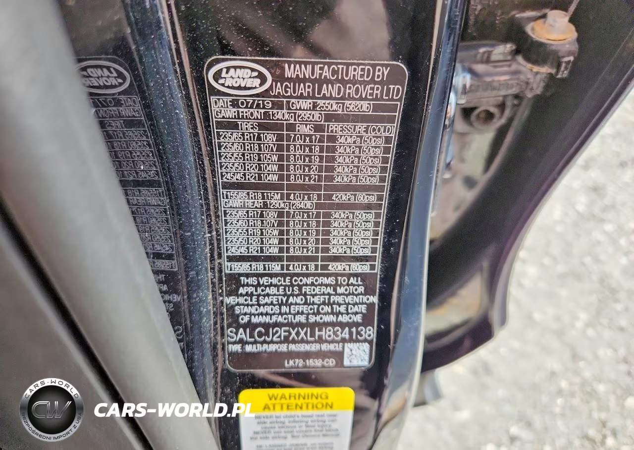 2020 Land Rover Discovery Sport S VIN:SALCJ2FXXLH834138 - 12