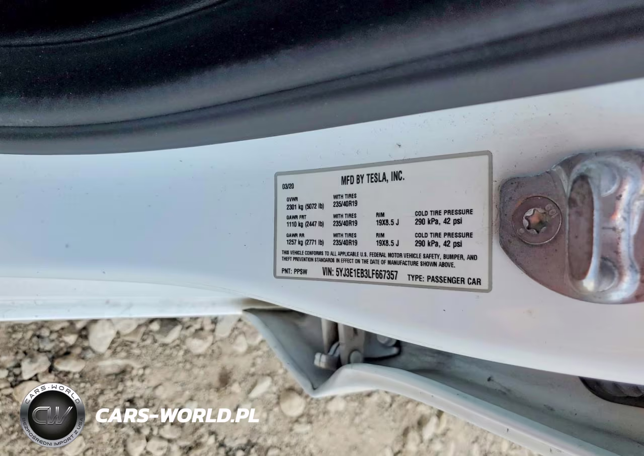 2020 Tesla Model 3 Long Range Dual Motor All-Wheel Drive VIN:5YJ3E1EB3LF667357 - 12
