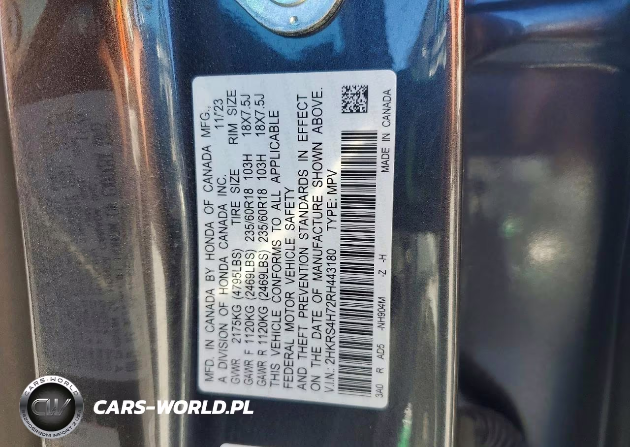 2024 Honda Cr-V Exl VIN:2HKRS4H72RH443180 - 14
