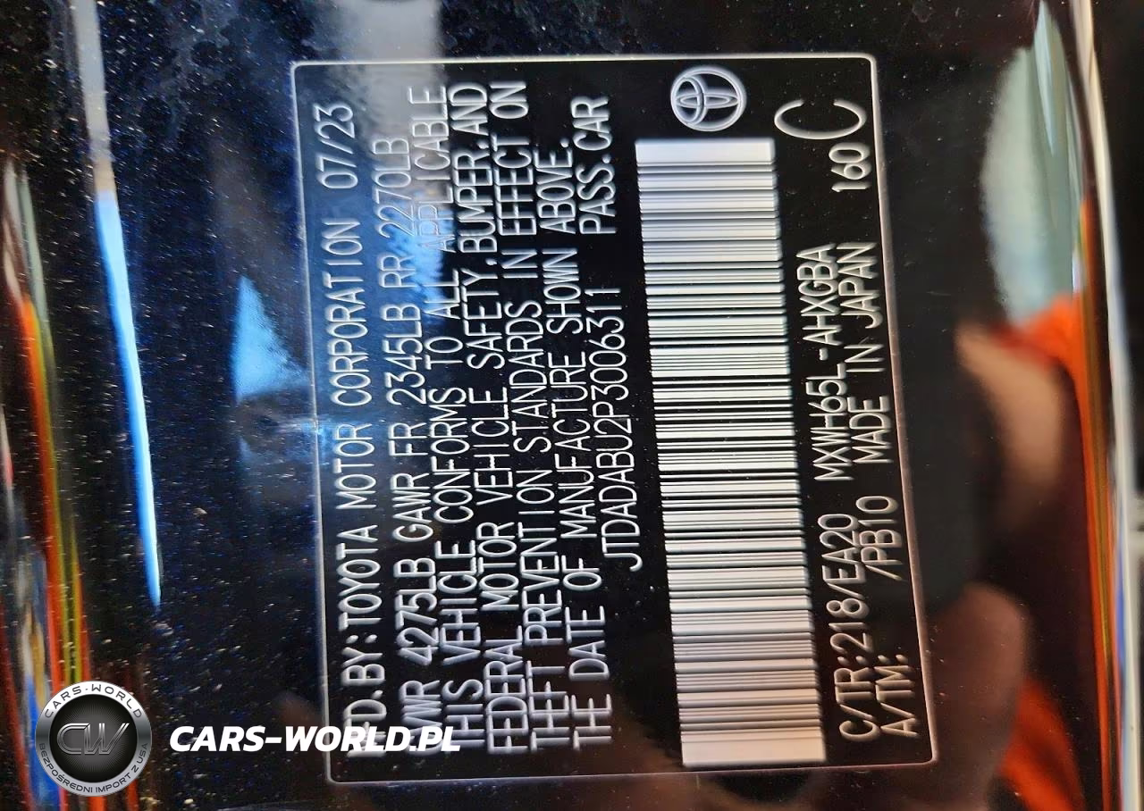 2023 Toyota Prius Xle VIN:JTDADABU2P3006311 - 12