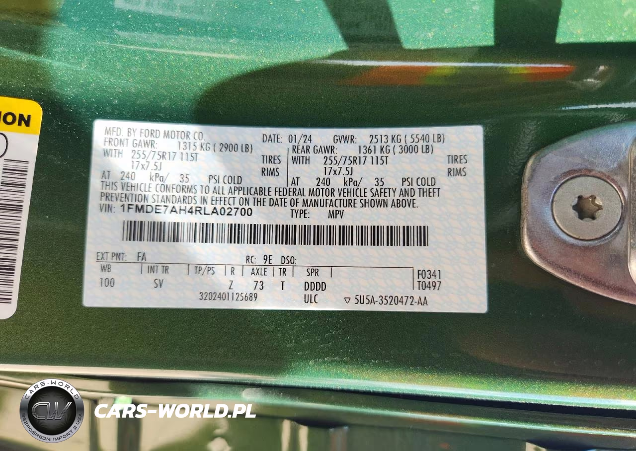 2024 Ford Bronco Big Bend VIN:1FMDE7AH4RLA02700 - 13
